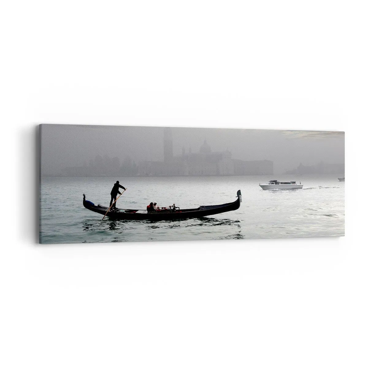 Canvas picture - Fairytale City from Water and Fog - 90x30 cm