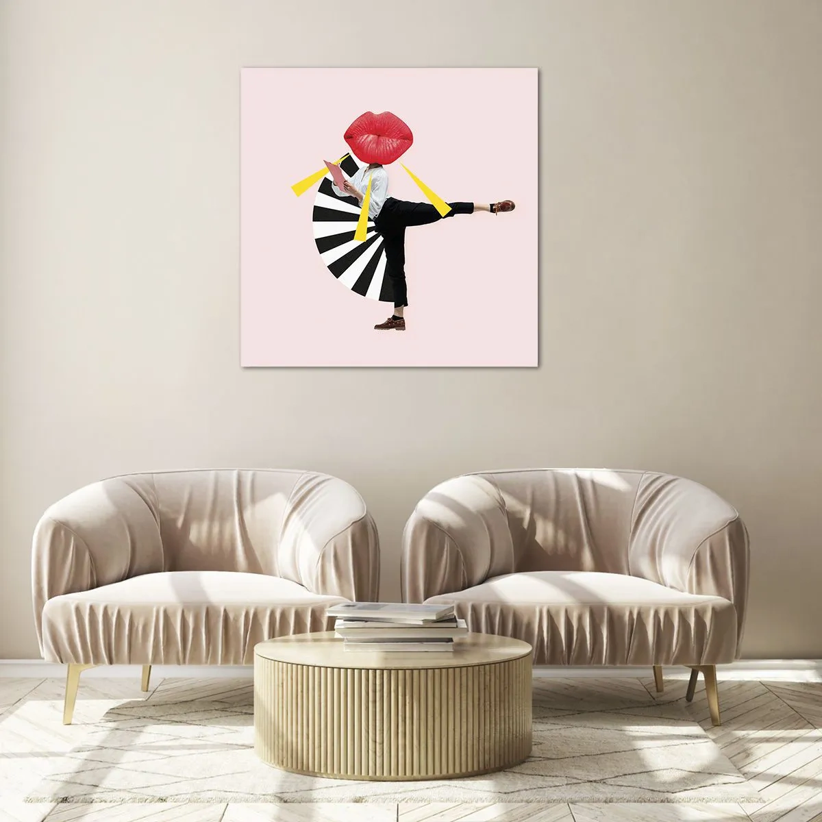 Glass picture - Surrealistic Pop-Art. - 30x30 cm