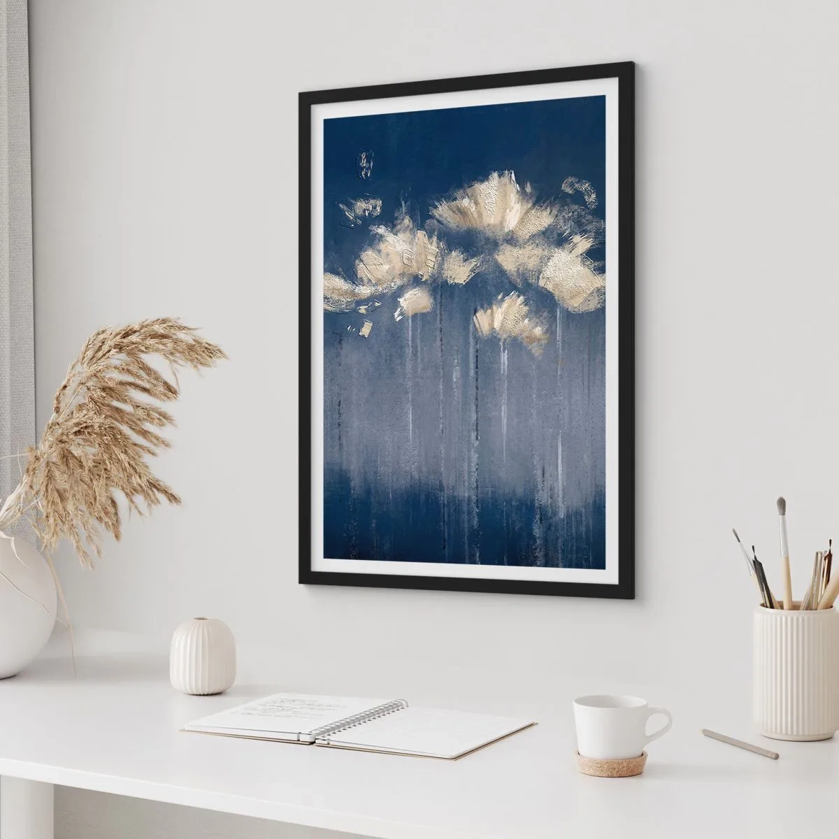 Poster in black frame - Like Flakes in the Wind - 30x40 cm