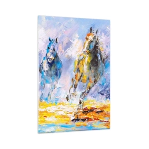 Glass picture - Galloping through Light - 80x120 cm
