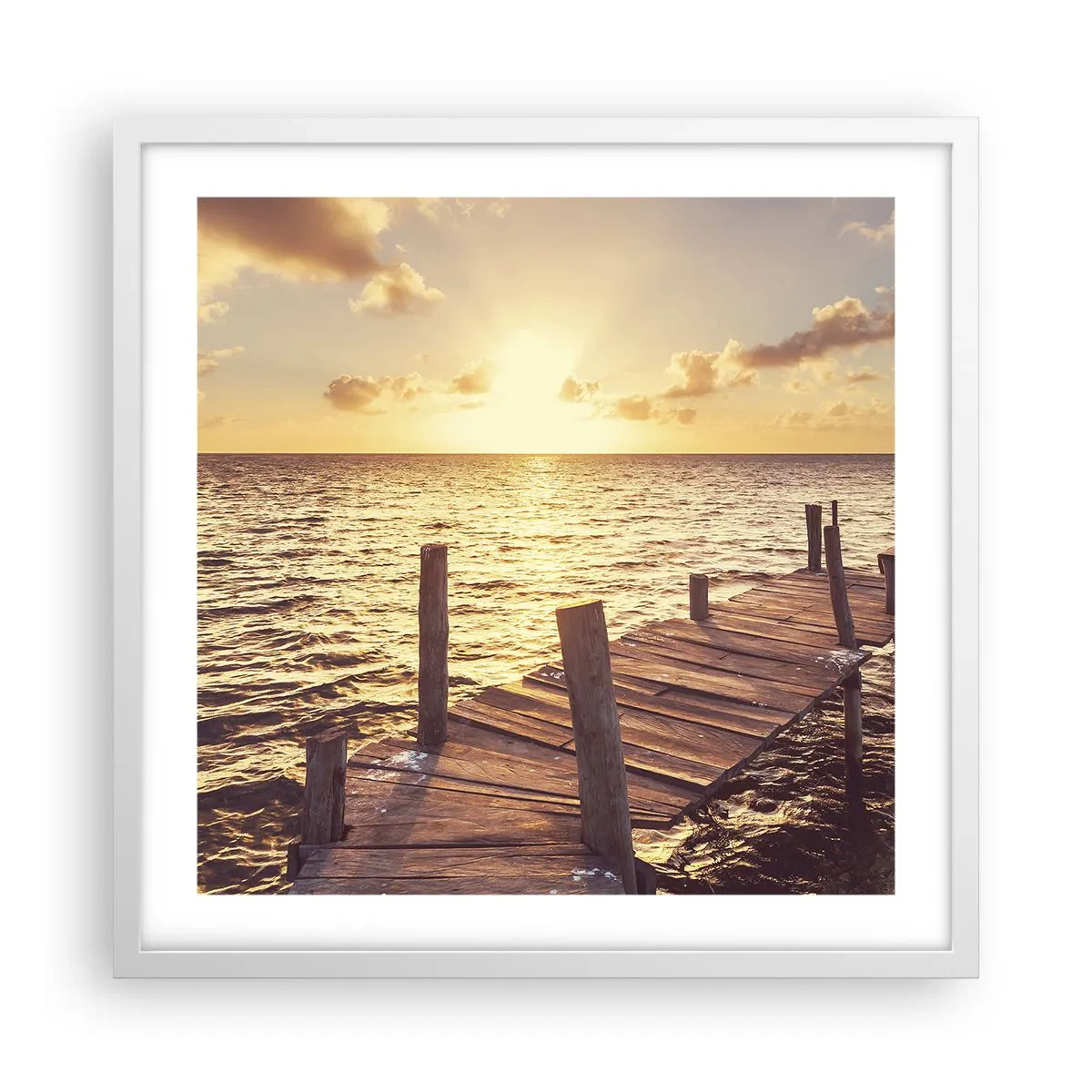 Poster in white frmae - Golden Land of Tranquility - 50x50 cm