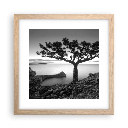 Poster in light oak frame - Quiet All Around - 30x30 cm