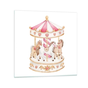 Glass picture - Sweet World of Childhood - 30x30 cm