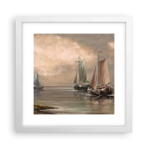 Poster in white frmae - Return of Sailors - 30x30 cm