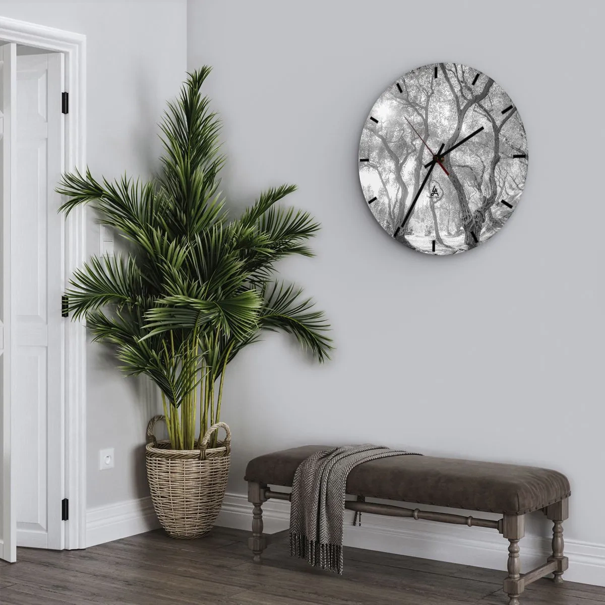 Wall clock - Clock on glass - In an Olive Grove - 30x30 cm
