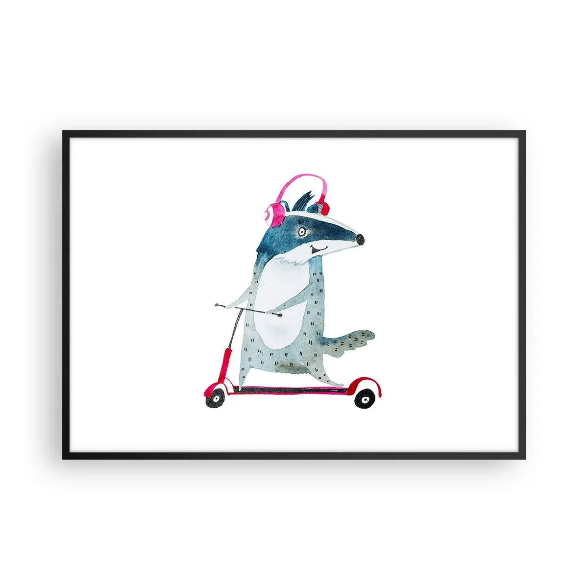 Poster in black frame - Joys of a Badger - 100x70 cm