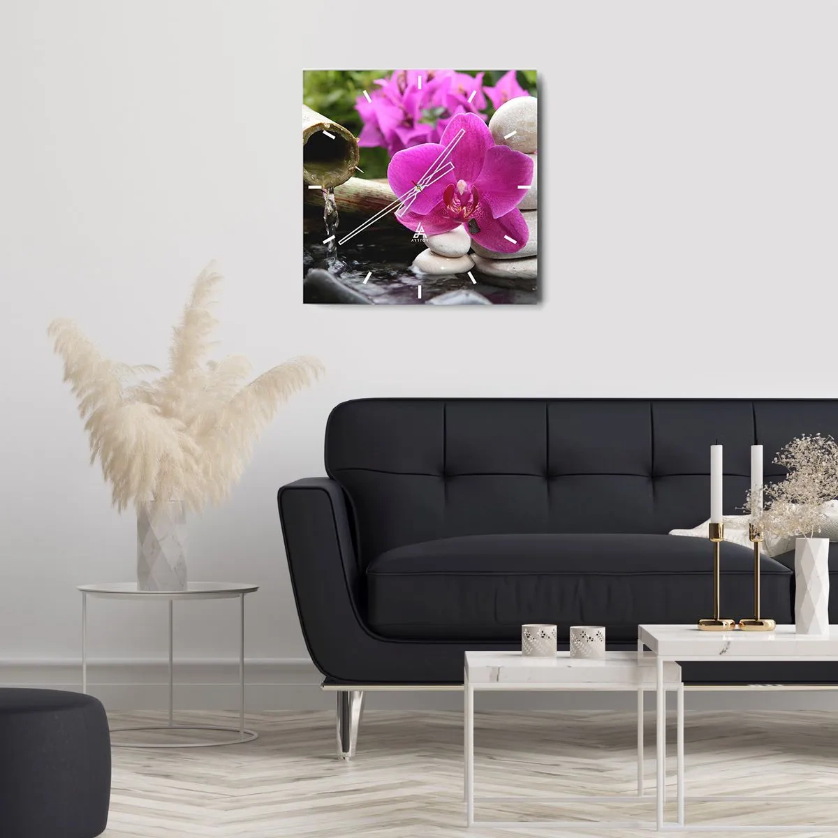 Wall clock - Clock on glass - You Are Already Resting - 30x30 cm