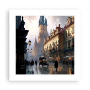 Poster - Charm of Evening in Prague - 40x40 cm