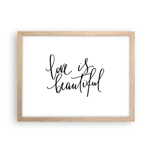 Poster in light oak frame - Read and Repeat - 40x30 cm