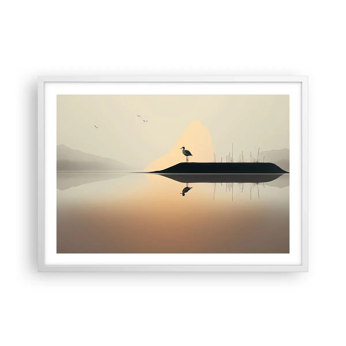 Poster in white frmae - Gentleman on the Lake - 70x50 cm