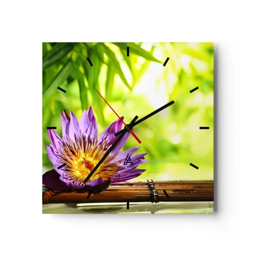 Wall clock - Clock on glass - In the Asian Sun - 30x30 cm