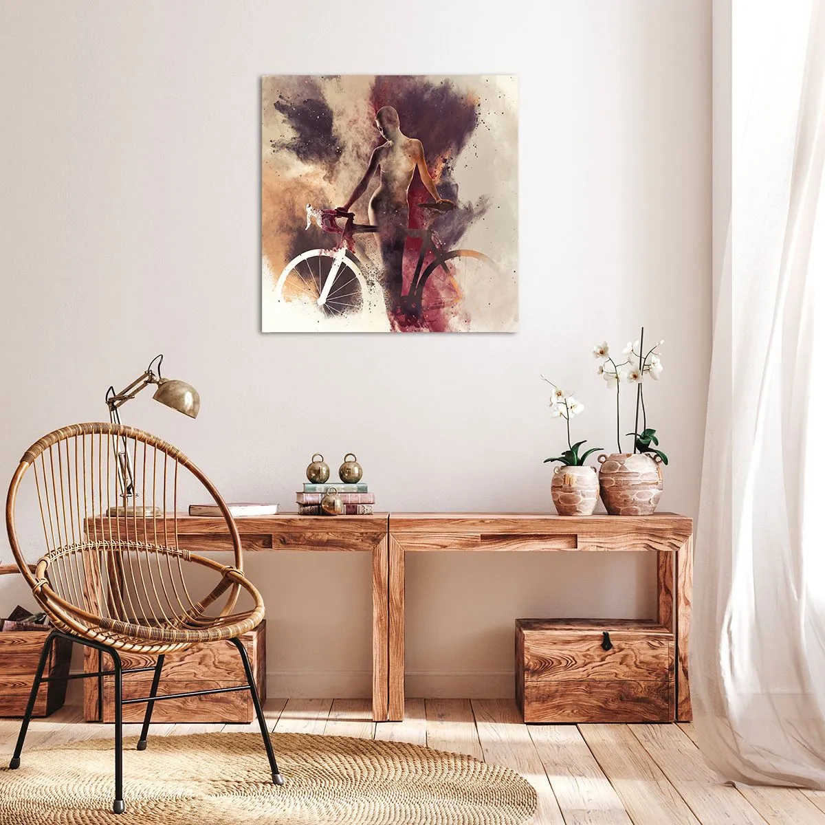 Canvas picture - Marble Sculpted Biker's Soul - 60x60 cm