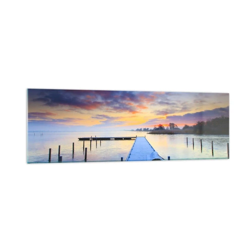 Glass picture - Purple-Golden Peace - 160x50 cm