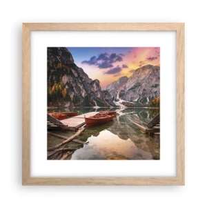Poster in light oak frame - Promise of a Day - 30x30 cm