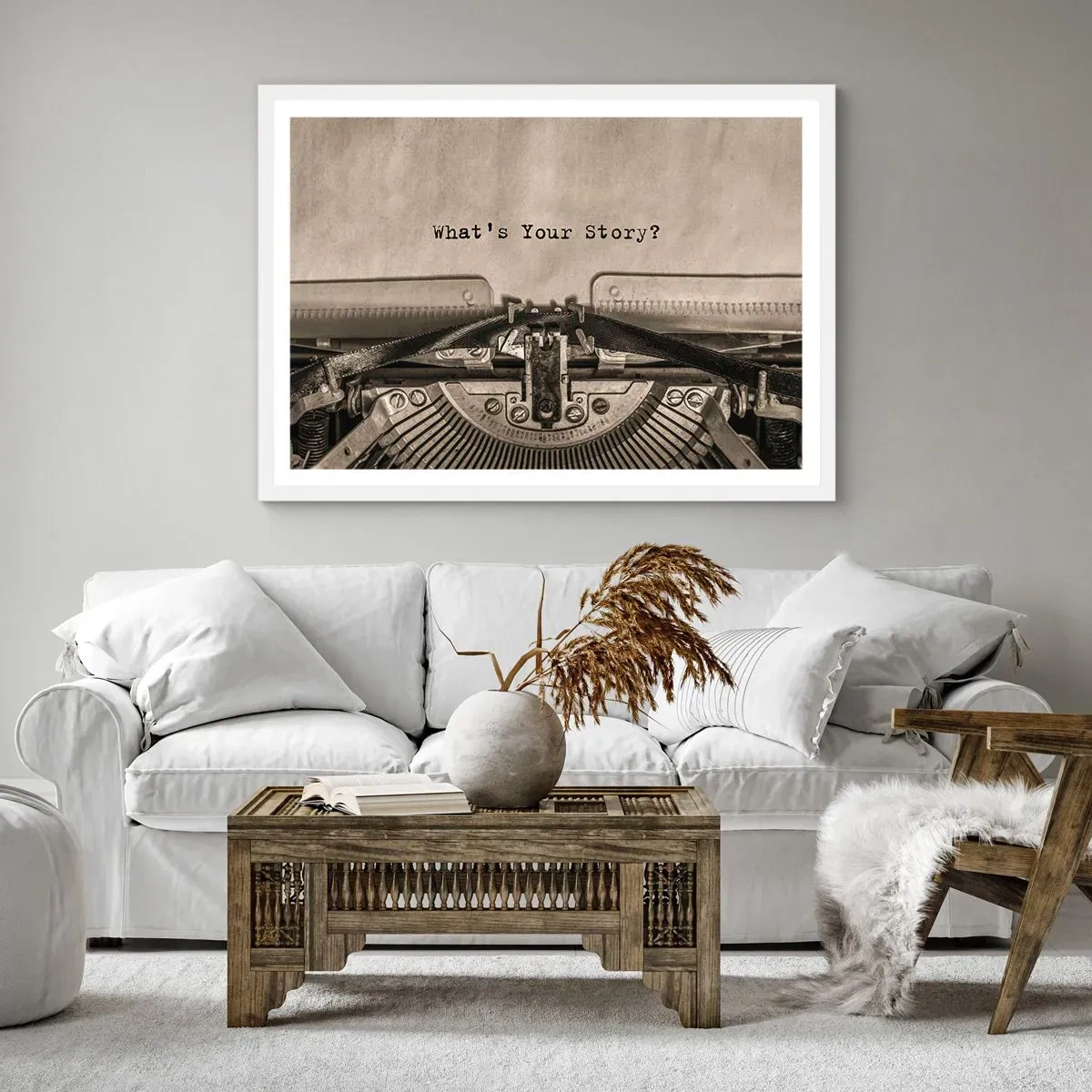 Poster in white frmae - Tell Me  - 40x30 cm