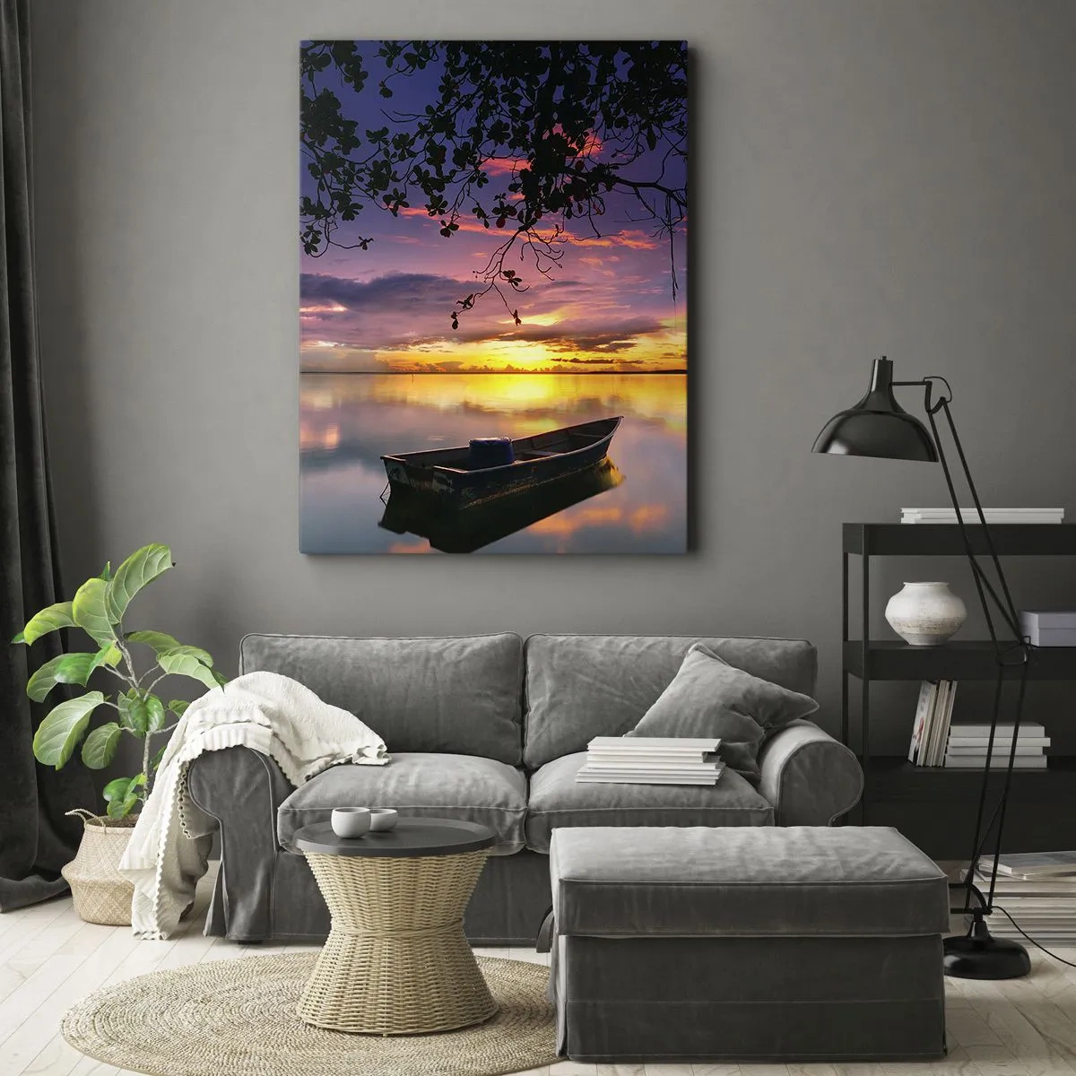 Canvas picture - Serenity of the Lake - 65x120 cm