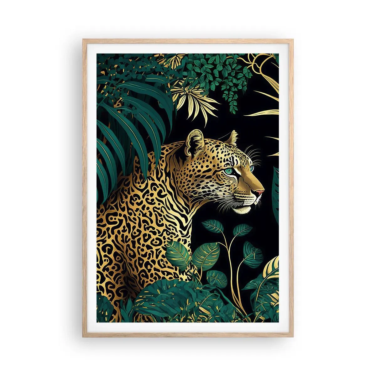 Poster in light oak frame - Host in the Jungle - 70x100 cm