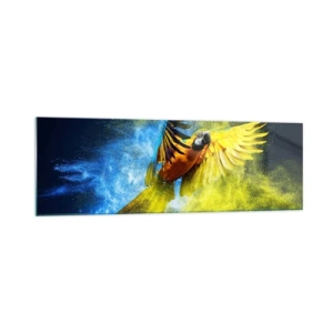 Glass picture - In Blue and Gold Dust - 160x50 cm