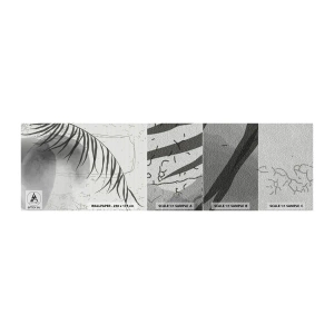 Photo Wallpaper Sample Premium Sand - Subtle Exoticism of Nature - Minimalism, Botanical, Leaf - 100x30 cm