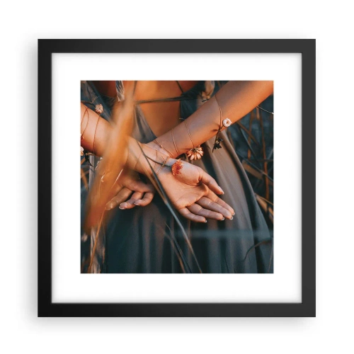 Poster in black frame - Connected with Nature - 30x30 cm