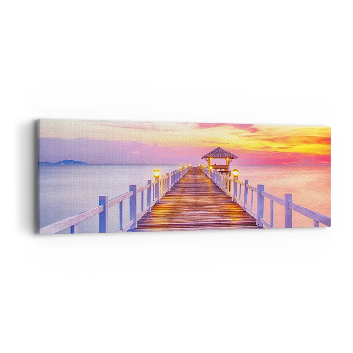 Canvas picture - Lilac and Gold Silence of an Evening - 90x30 cm