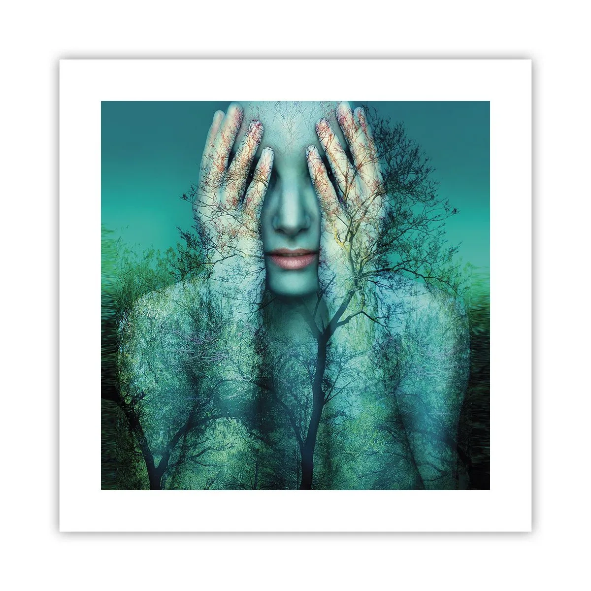 Poster - Submerged in Blue - 40x40 cm