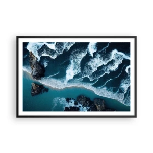 Poster in black frame - Envelopped by Waves - 91x61 cm