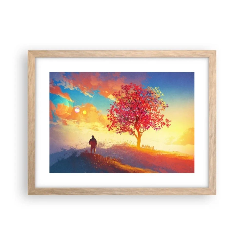 Poster in light oak frame - Pilgrim at Its Goal - 40x30 cm