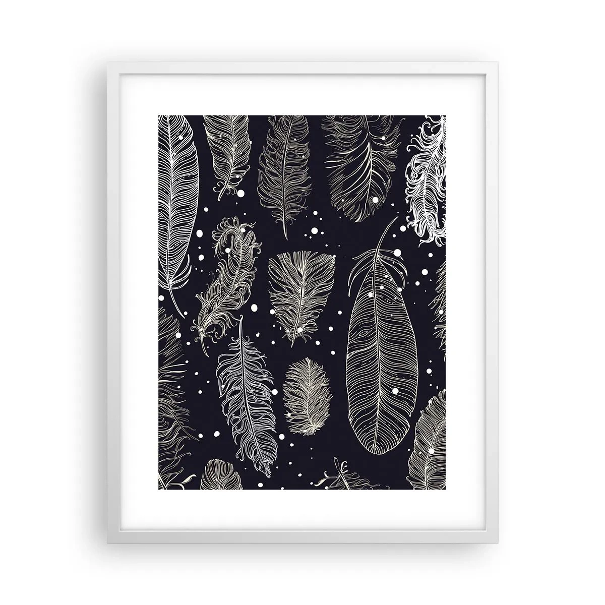 Poster in white frmae - Feathery Lace - 40x50 cm