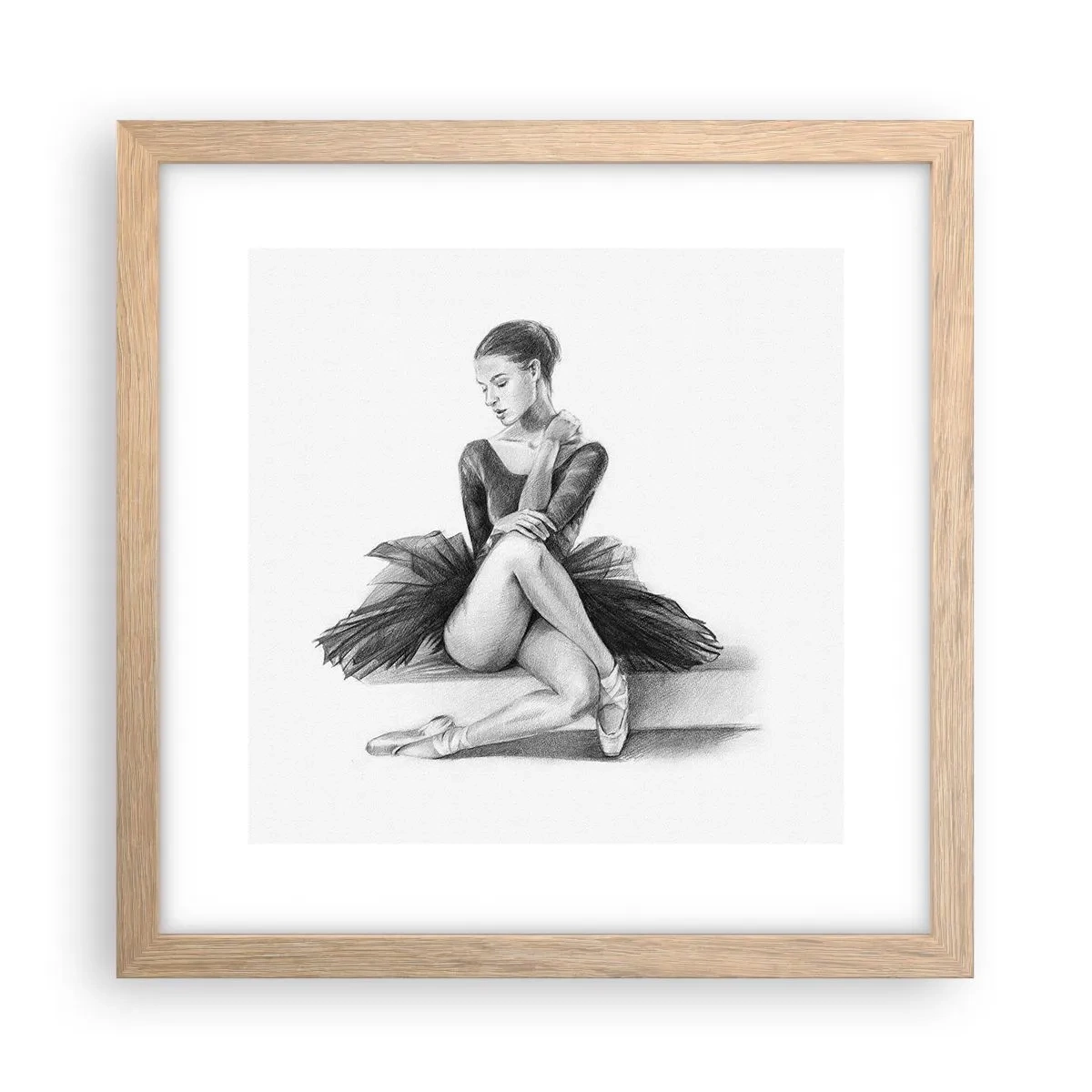Poster in light oak frame - Enchanted by a Dance - 30x30 cm