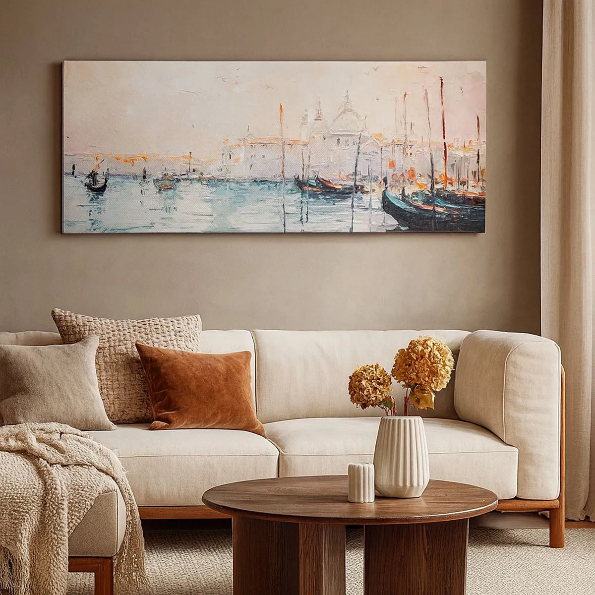 Canvas picture - Behind Water behind Fog - 100x40 cm