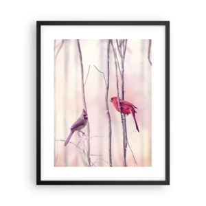 Poster in black frame - Tale of a Pink Forest - 40x50 cm