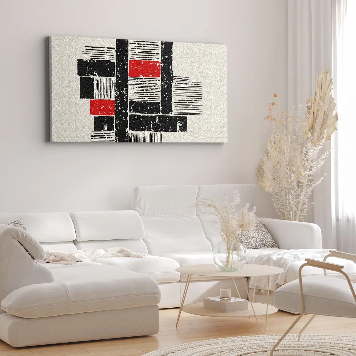 Canvas picture - Red and Black - 120x50 cm