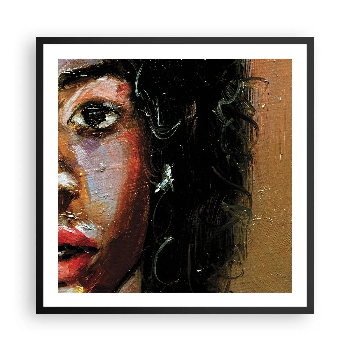 Poster in black frame - Black and Shine - 60x60 cm