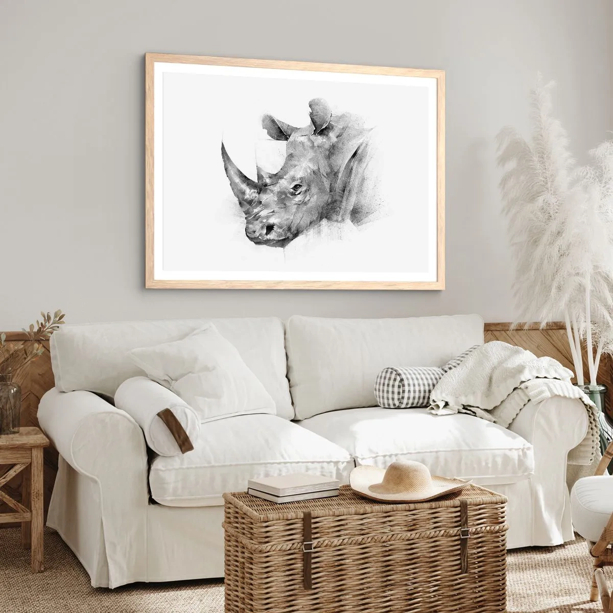 Poster in light oak frame - African Portrait - 50x40 cm
