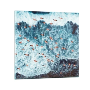 Glass picture - Seaside Parade - 70x70 cm