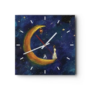 Wall clock - Clock on glass - Calling of the World - 40x40 cm