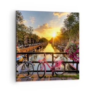 Canvas picture - Spring Morning in Amsterdam - 50x50 cm