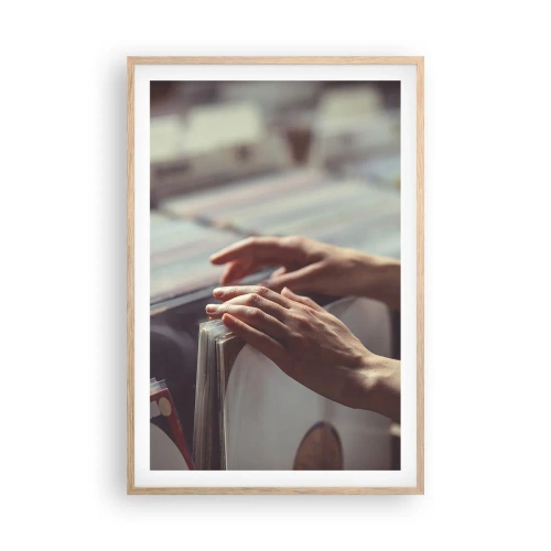 Poster in light oak frame - In Search of Good Vibes - 61x91 cm