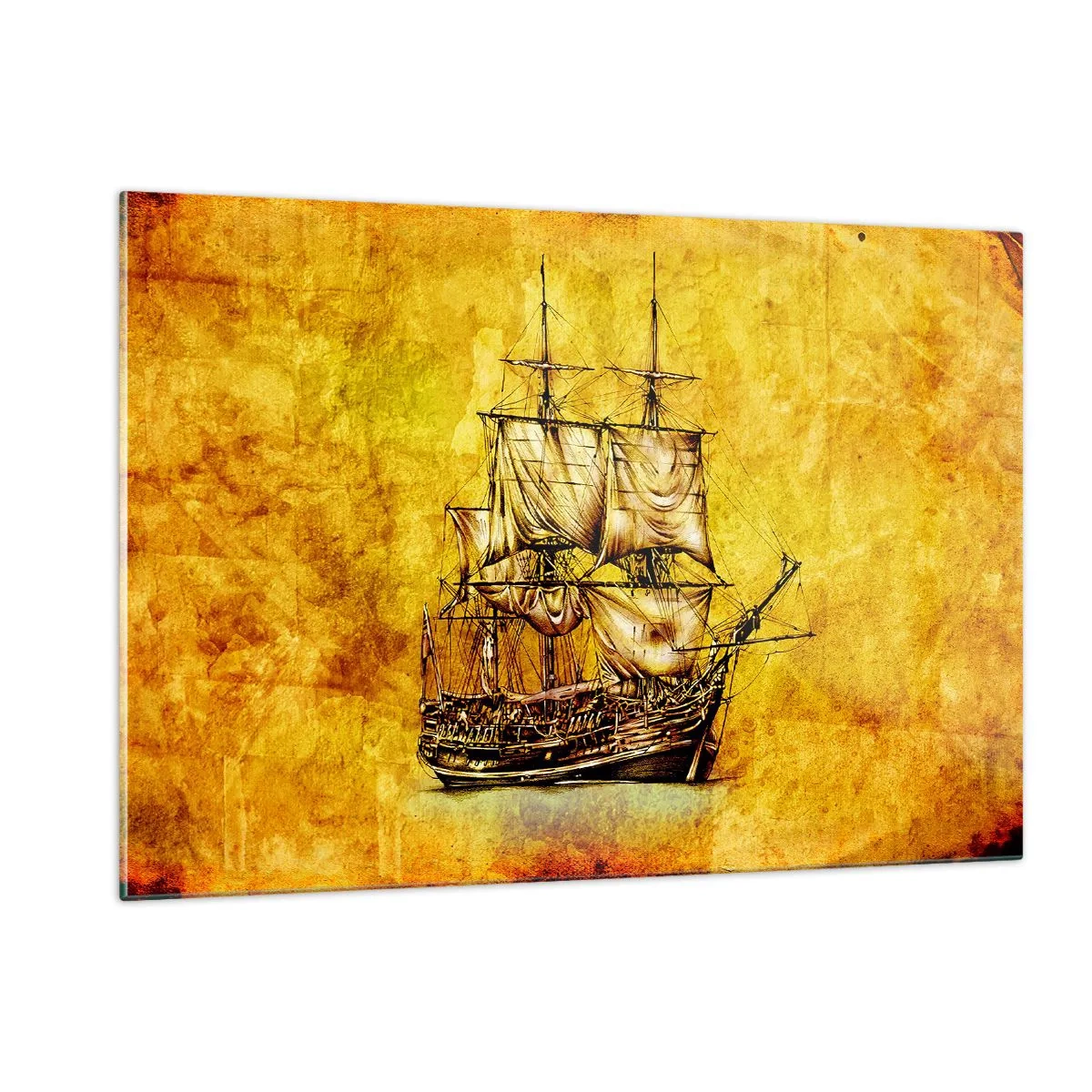 Glass picture - Direction Tortuga! - 120x80 cm