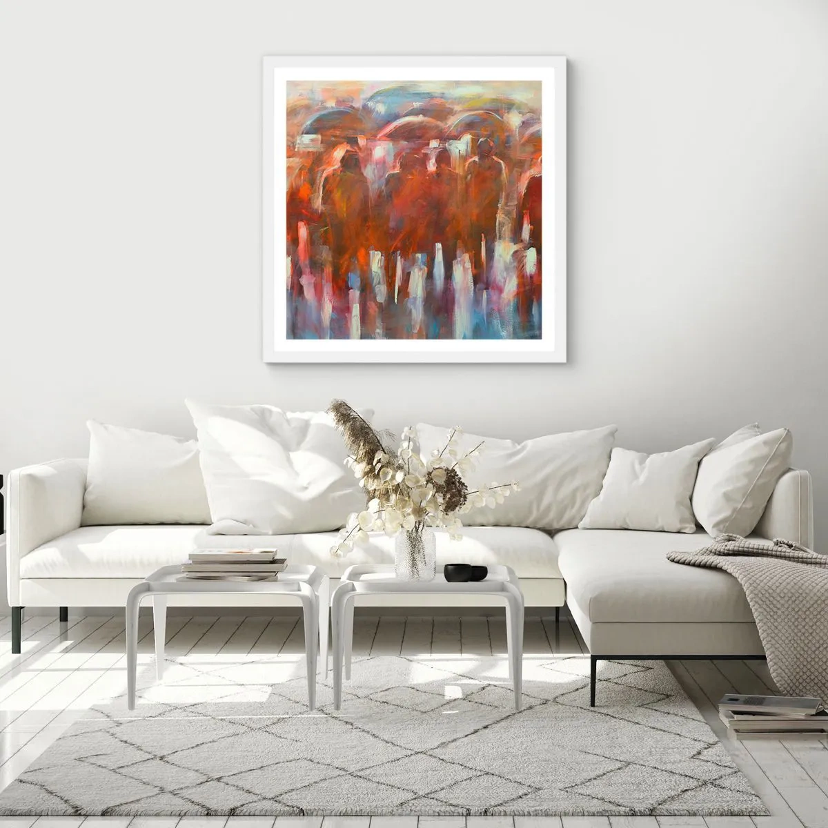 Poster in white frmae - Equal in Rain and Fog - 30x30 cm