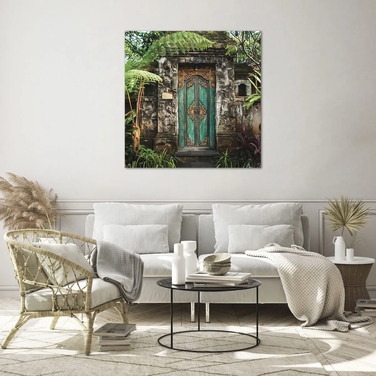 Glass picture - Door to Exotic World - 30x30 cm