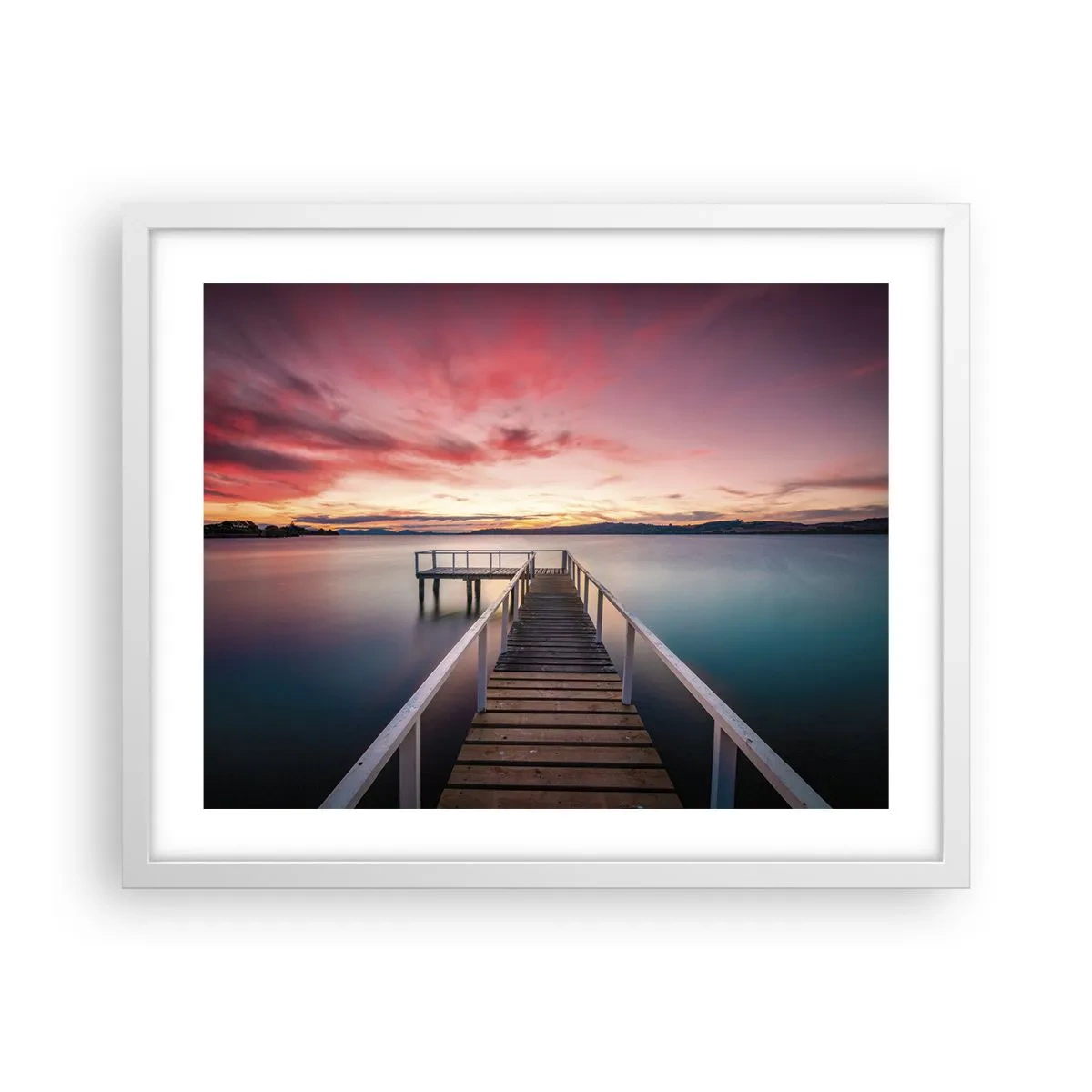 Poster in white frmae - Mild Flame of an Evening - 50x40 cm