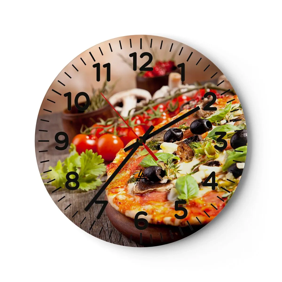 Wall clock - Clock on glass - Earthly Ingredients - 40x40 cm