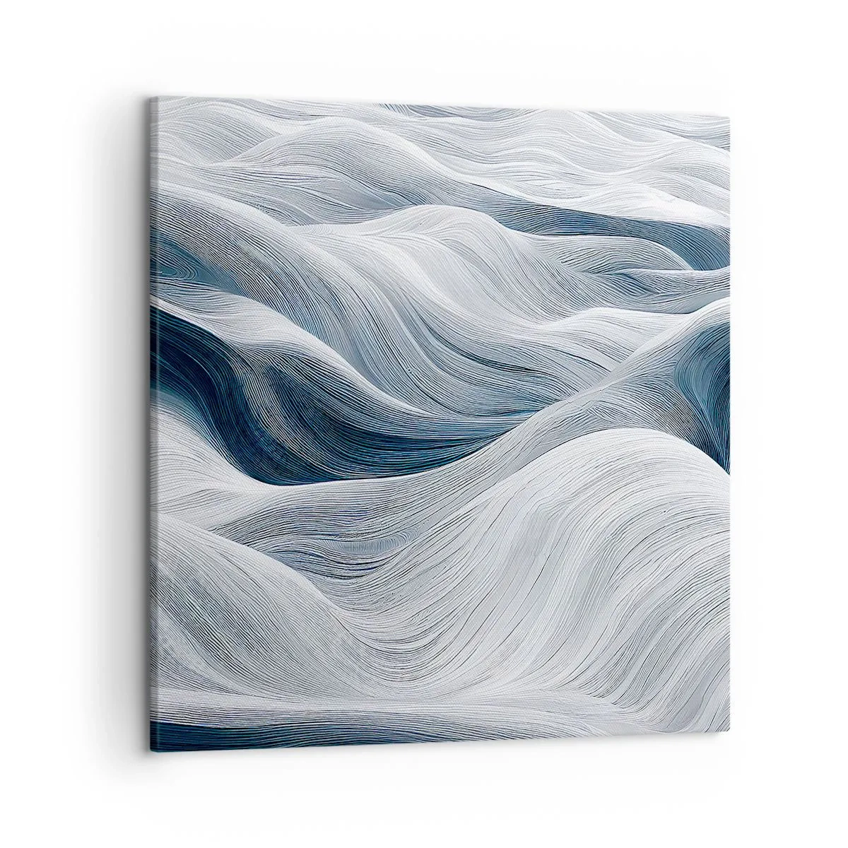 Canvas picture - White and Blue Waves - 50x50 cm