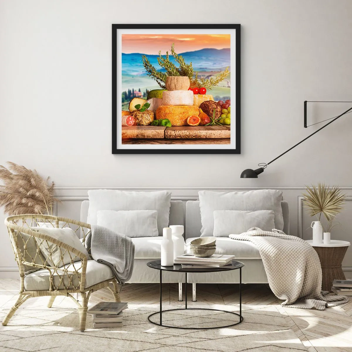 Poster in black frame - Italian Joie de Vivre - 40x40 cm