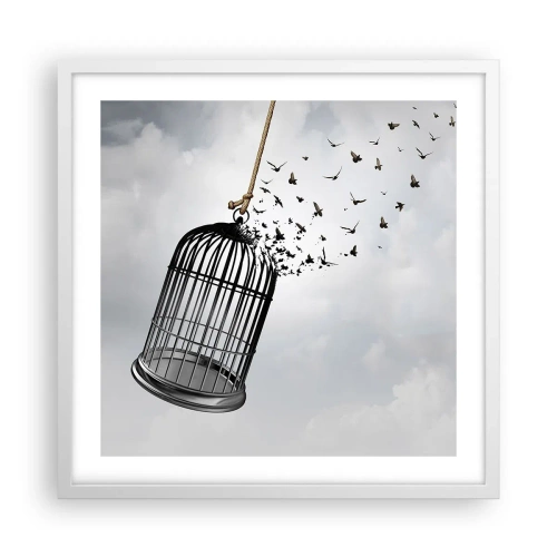 Poster in white frmae - Faith…Hope…Freedom! - 50x50 cm