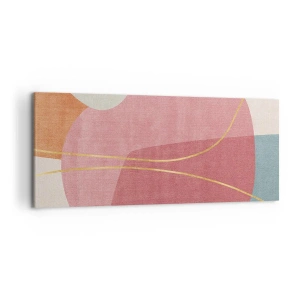 Canvas picture - Pastel Composition with a Golden Note - 120x50 cm