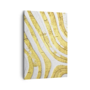 Canvas picture - Composition in White and Gold - 50x70 cm