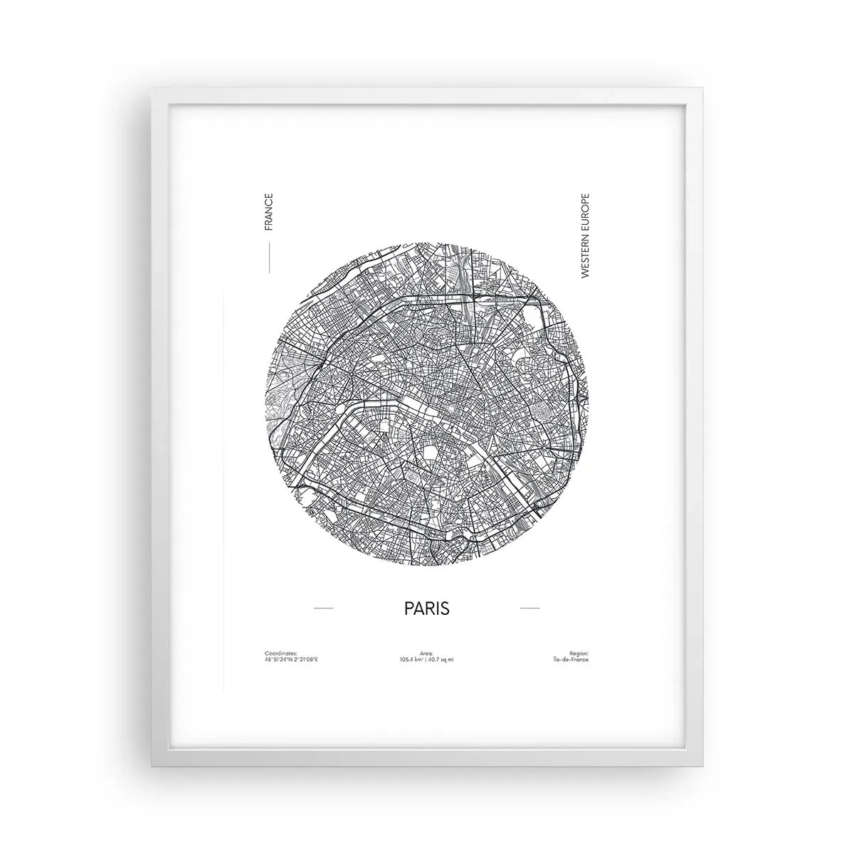 Poster in white frmae - Anatomy of Paris - 40x50 cm